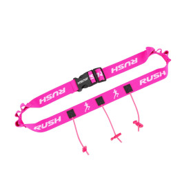 Ceinture porte dossard RUSH Energy Race belt Pink avec 3 points de fixation et 6 porte gels