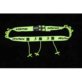 Ceinture porte dossard RUSH Energy Race belt Jaune avec 3 points de fixation et 6 porte gels