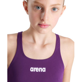 Arena Solid Team Swim Pro - Plum White - Maillot Fille Natation