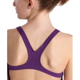 Arena Solid Team Swim Pro - Plum White - Maillot Fille Natation
