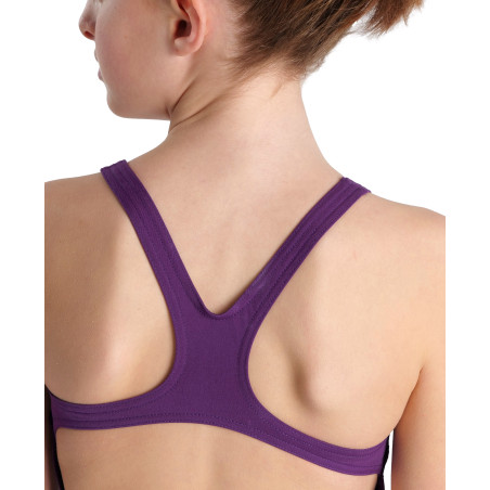 Arena Solid Team Swim Pro - Plum White - Maillot Fille Natation | Les4Nages