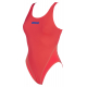 Arena SOLID Swim Tech High - Fluo Red - Maillot Natation Femme 1 pièce