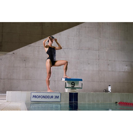 ZEROD BLACK SWELL - Maillot de bain Natation Femme 1 pièce | Les4Nages