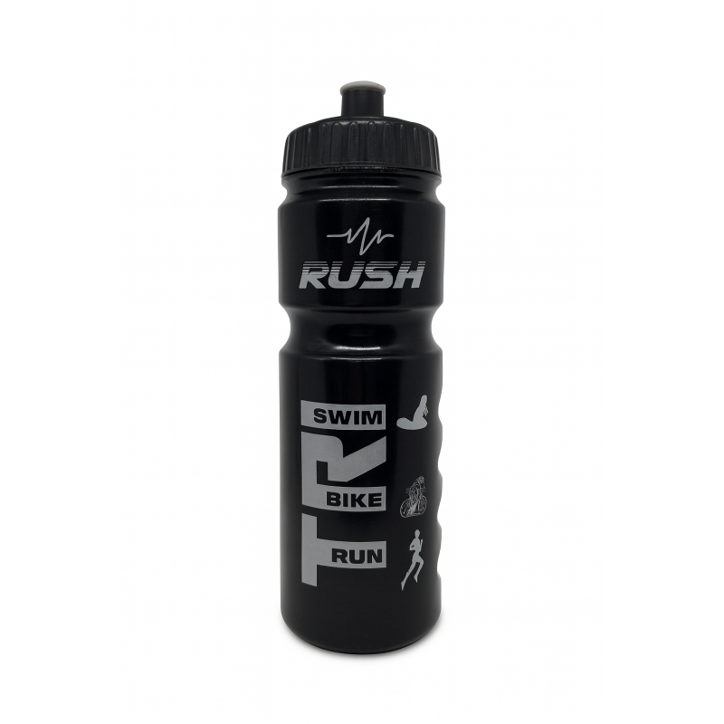 Bidon TRIATHLON RUSH - Black Shiny SILVER - 750ml | Les4Nages