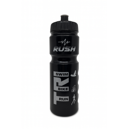 Bidon TRIATHLON RUSH - Black Shiny SILVER - 750ml | Les4Nages