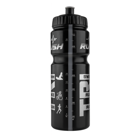 Bidon TRIATHLON RUSH - Black Shiny SILVER - 750ml | Les4Nages