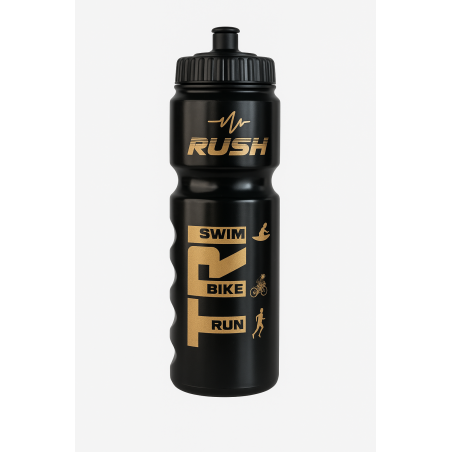 Bidon TRIATHLON RUSH - Black Shiny GOLD - 750ml | Les4Nages