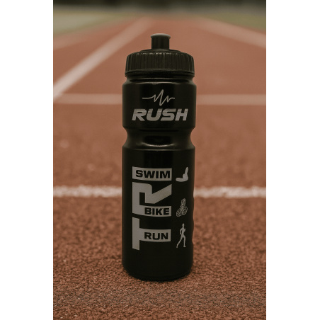 Bidon TRIATHLON RUSH - Black Shiny SILVER - 750ml | Les4Nages