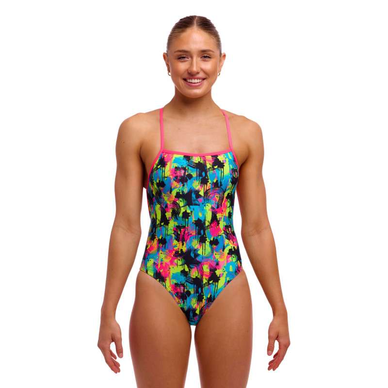 Funkita Blotchy Babe - Strapped In - Maillot femme 1 pièce | Les4Nages