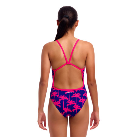 Funkita Pinky Palms - Single Strap - Maillot fille 1 pièce | Les4Nages