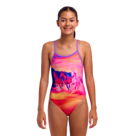 Funkita Go Riding - Single Strap - Maillot fille 1 pièce | Les4Nages
