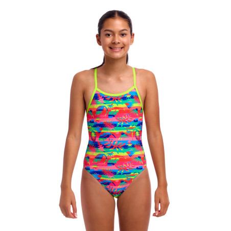Funkita Free Foliage - Single Strap - Maillot fille 1 pièce | Les4Nages
