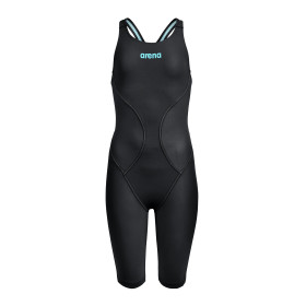 ARENA Powerskin IMPULSO (6-14ans) Dos Ouvert Junior Fille Black Teal - Combinaison Fille compétition 