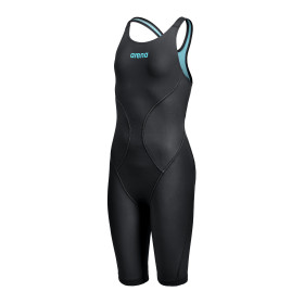 ARENA Powerskin IMPULSO (6-14ans) Dos Ouvert Junior Fille Black Teal - Combinaison Fille compétition 