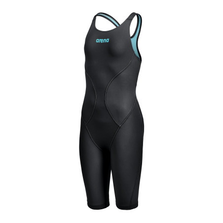 ARENA Powerskin IMPULSO (6-14ans) Dos Ouvert Junior Fille Black Teal - Combinaison Fille compétition | Les4Nages