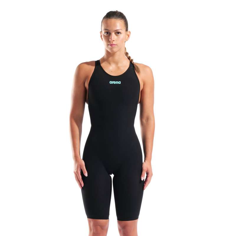 ARENA VELOCE Dos Ouvert (Open Back ) Black Teal - Combinaison Natation Femme | Les4Nages