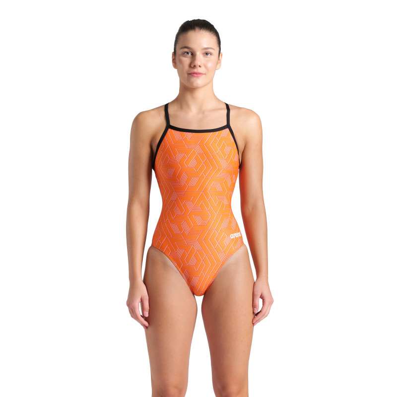 Arena ESCAPE Lightdrop TEAM ORANGE - Maillot Natation Femme 1 piece | Les4Nages