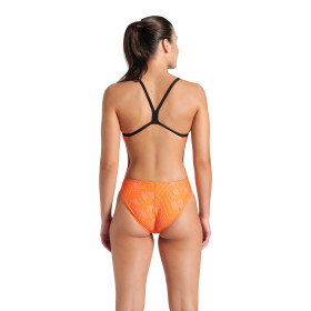Arena ESCAPE Challenge Black Team Black Orange - Maillot Natation Femme 1 piece