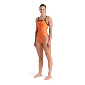 Arena ESCAPE Challenge Black Team Black Orange - Maillot Natation Femme 1 piece