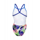 CRAZY ARENA Swimsuit XCROSS Back Neon Blue Multi - Maillot Natation Femme 