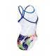 CRAZY ARENA Swimsuit XCROSS Back Neon Blue Multi - Maillot Natation Femme 