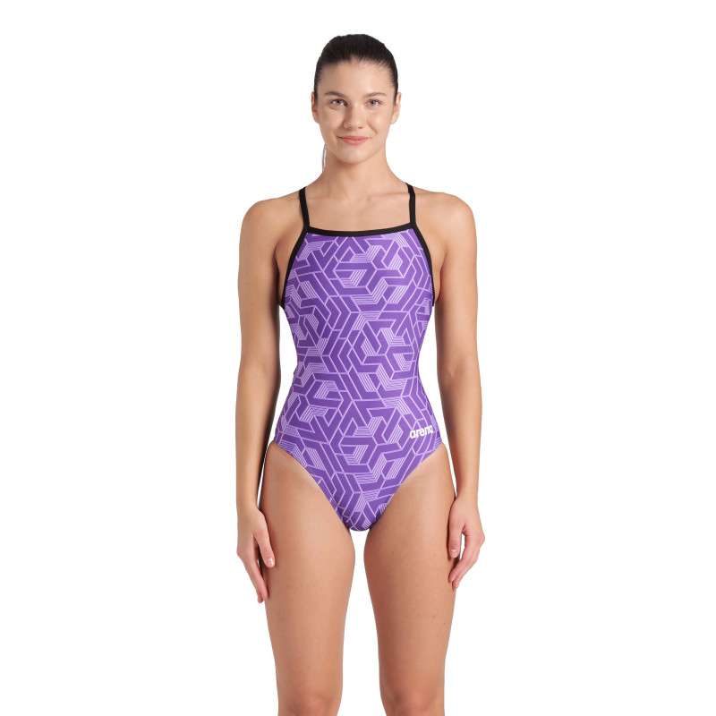 Arena ESCAPE Lightdrop Black Team Black Purple- Maillot de bain femme | Les4Nages