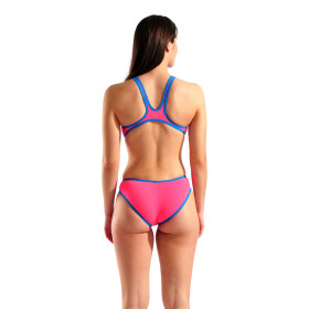 ARENA One Biglogo - SHOCKING PINK BLUE RIVER - Maillot Natation Femme 1 piece