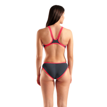 ARENA One Biglogo - Asphalt Fluo red - Maillot Natation Femme 1 piece | Les4Nages