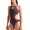 ARENA One Biglogo - Asphalt Fluo red - Maillot Natation Femme 1 piece