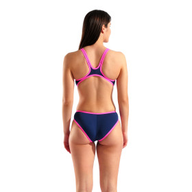 ARENA One Biglogo - Navy Fluo Pink - Maillot Natation Femme 1 piece