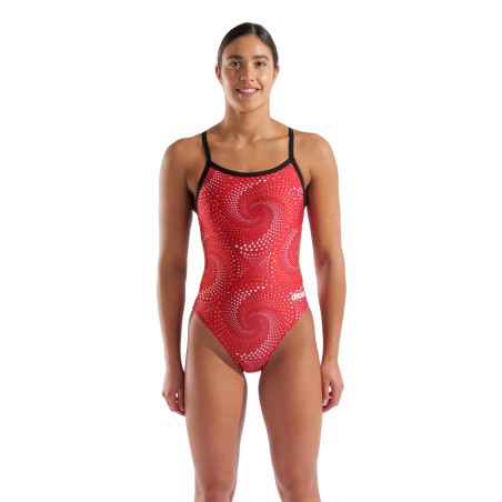 ARENA FIREFLOW Swimsuit Challenge Back Black team Red - Maillot Natation Femme 1 piece | Les4Nages