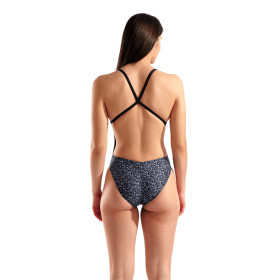 ARENA PEBBLES Swimsuit X Criss Cross Multi Black Black - Maillot Natation Femme 1 piece