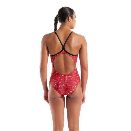 ARENA FIREFLOW Swimsuit Light Drop Back Black team Red - Maillot Natation Femme 1 piece | Les4Nages