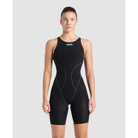 ARENA IMPULSO Powerskin Dos Ouvert - Black teal - Combinaison Natation Femme - VP Arena Janvier 2026 | Les4Nages