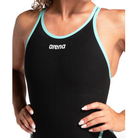ARENA PRIMO Powerskin Openback (Dos ouvert) Black Teal - Combinaison Natation Femme - VP Arena Janvier 2026