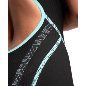 ARENA PRIMO Powerskin Openback (Dos ouvert) Black Teal - Combinaison Natation Femme - VP Arena Janvier 2026