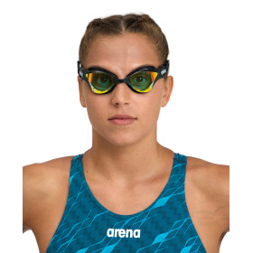 ARENA Cobra TRI SWIPE Mirror - Yellow Copper Black - Lunettes Triathlon et Eau Libre Noir et Jaune - VP Arena Janvier 2026 