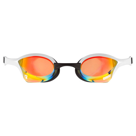 ARENA Cobra Ultra Swipe Mirror - Yellow Copper White - Lunettes Natation Jaune et Blanche - VP Arena Janvier 2026 | Les4Nages