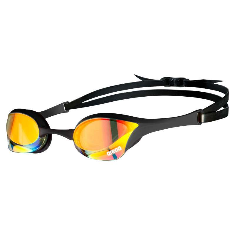ARENA Cobra Ultra Swipe Mirror - Yellow Copper Black - Lunettes Natation Noir Verres Jaunes - VP Arena Janvier 2026 | Les4Nages