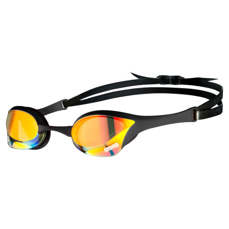 ARENA Cobra Ultra Swipe Mirror - Yellow Copper Black - Lunettes Natation Noir Verres Jaunes - VP Arena Janvier 2026 | Les4Nages