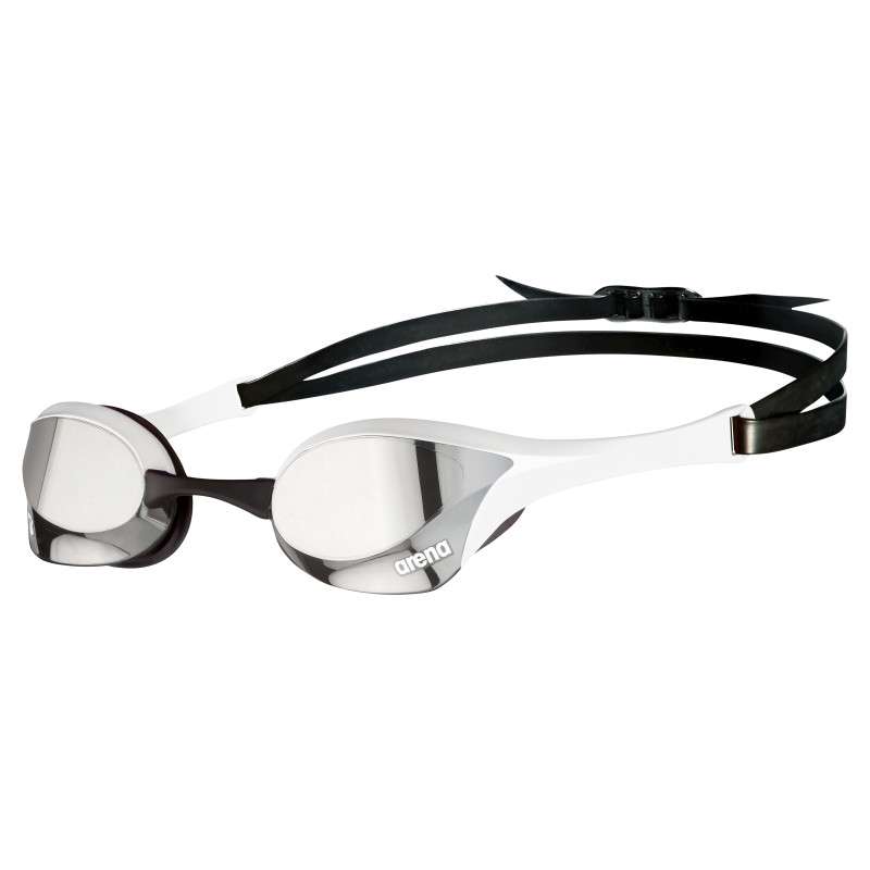 ARENA Cobra Ultra Swipe Mirror - Silver White - Lunette Natation Blanche Verres Argent - VP Arena Janvier 2026 | Les4Nages