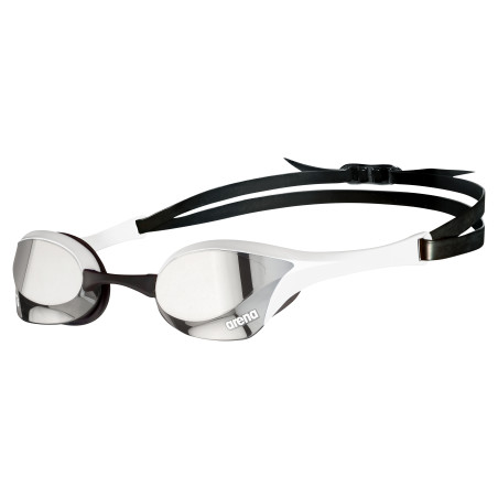ARENA Cobra Ultra Swipe Mirror - Silver White - Lunette Natation Blanche Verres Argent - VP Arena Janvier 2026 | Les4Nages