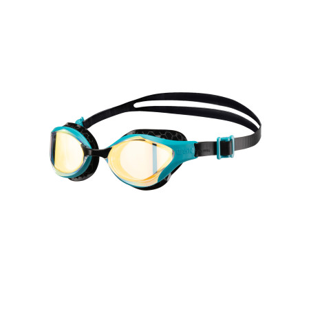ARENA Air Bold Swipe Mirror Yellow Copper Green Lake - Lunettes Natation - VP Arena Janvier 2026 | Les4Nages