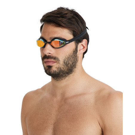 ARENA Air Speed Mirror - Yellow Copper Black - Lunettes Natation - VP Arena Janvier 2026 | Les4Nages