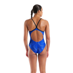 ARENA FIREFLOW Swimsuit Light Drop Back BLACK-TEAM ROYAL - Maillot Natation Femme 1 piece