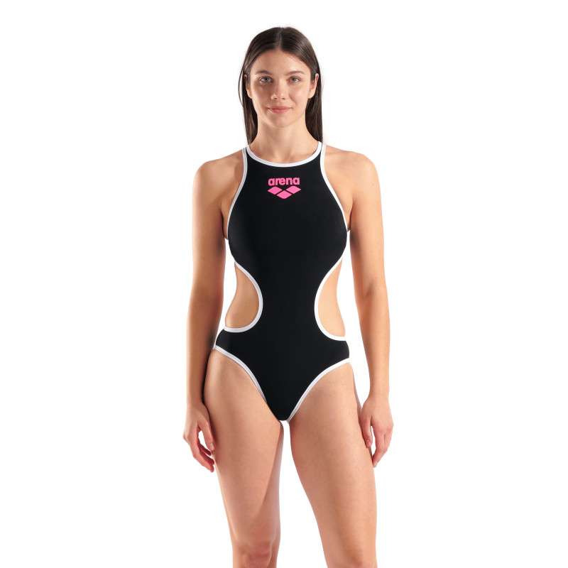 ARENA One Biglogo - Black White - Maillot Natation Femme 1 piece - VP Arena Janvier 2026 | Les4Nages