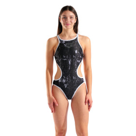 ARENA LACQUER ONE Multi Black White - Maillot Natation Femme 1 piece - VP Arena Janvier 2026 