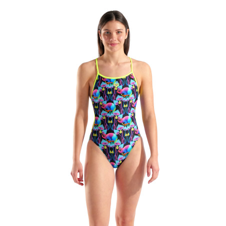Arena Multi CHAMELEONS Lace Back Multi Black Artic Lime - Maillot Natation Femme - VP Arena Janvier 2026 | Les4Nages