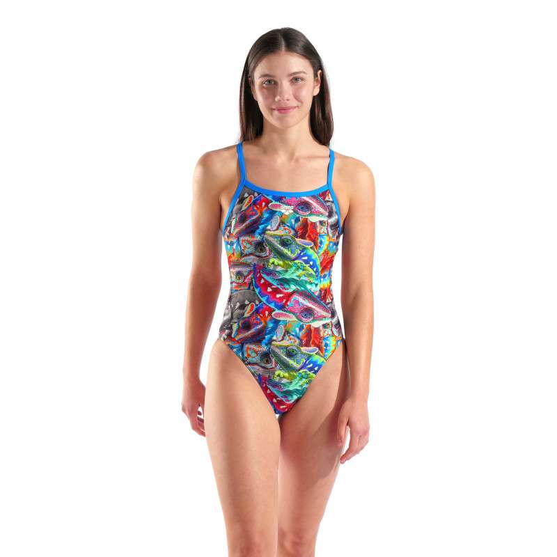 Arena IGUANAS SWIMSUIT CHALLENGE MULTICOLOR-BLUE RIVER - Maillot de bain femme - VP Arena Janvier 2026 | Les4Nages
