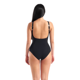 Arena BODYLIFT ISA SQUARED BACK - BLACK-FAIRY ROSE - Maillot Aquagym & Piscine Femme 1 pièce